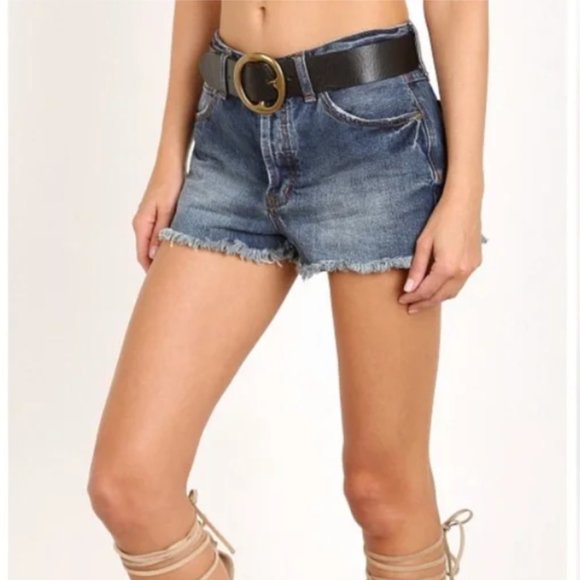 Free People Rock Denim Uptown cut off shorts 24 - Picture 1 of 13